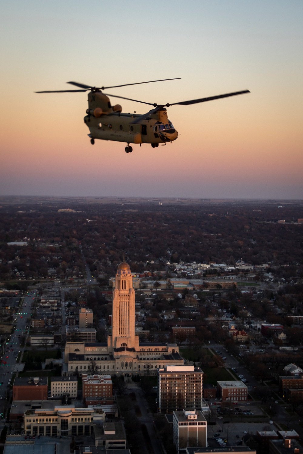 Co. B, 2-135th GSAB Huskers Memorial Stadium flyover practice