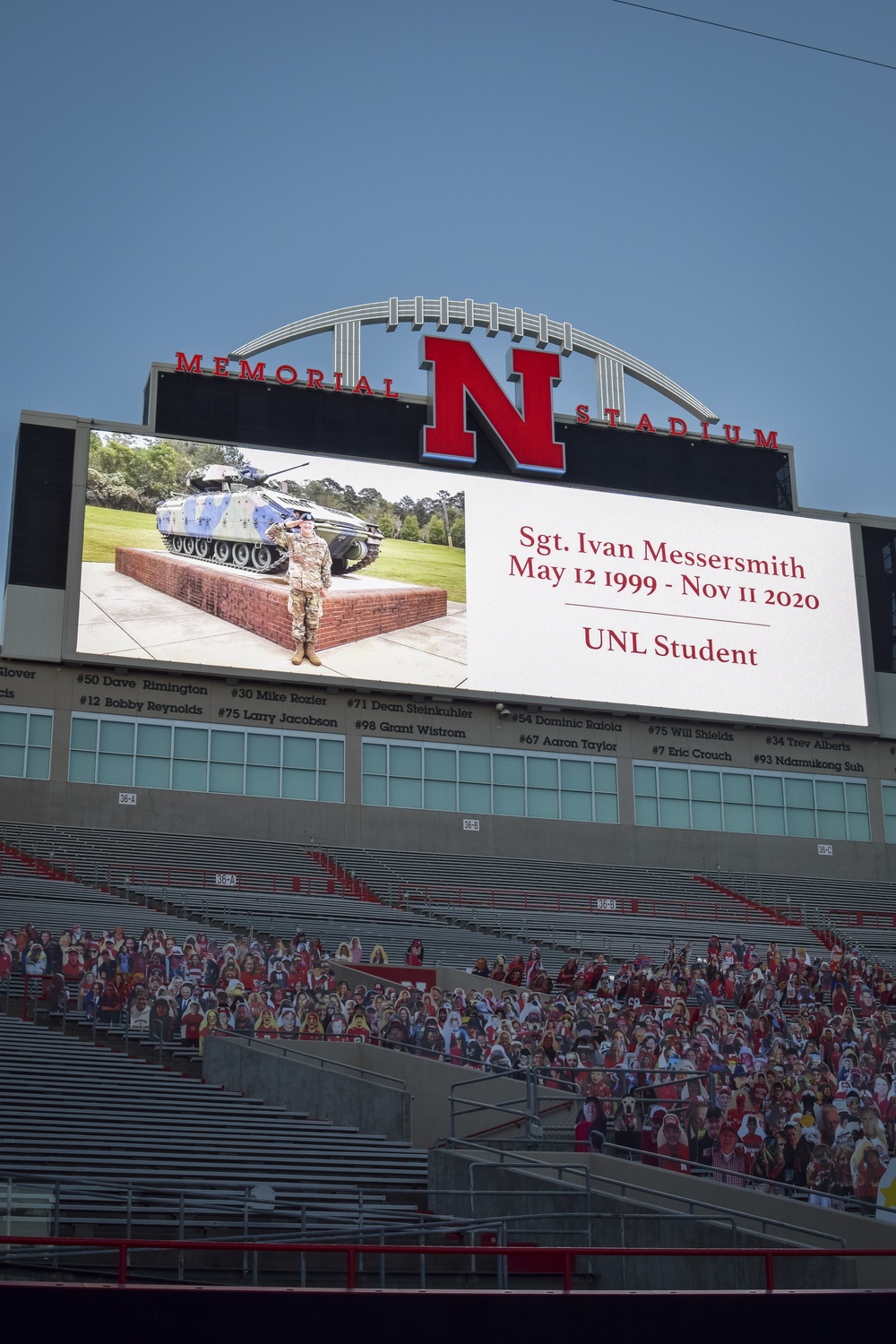 Co. B, 2-135th GSAB Huskers Memorial Stadium flyover practice