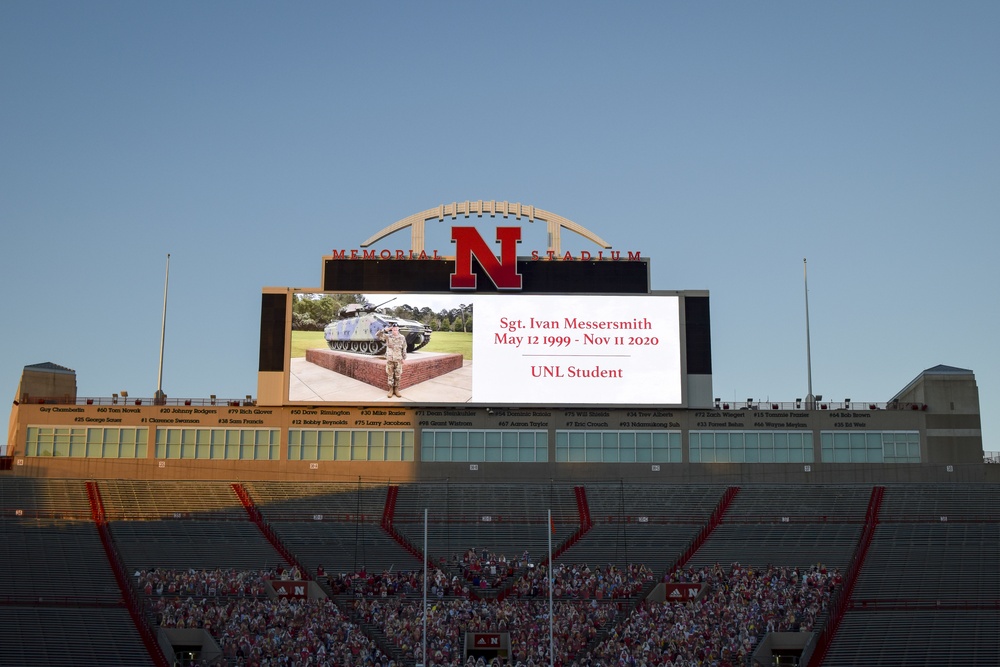 Co. B, 2-135th GSAB Huskers Memorial Stadium flyover practice