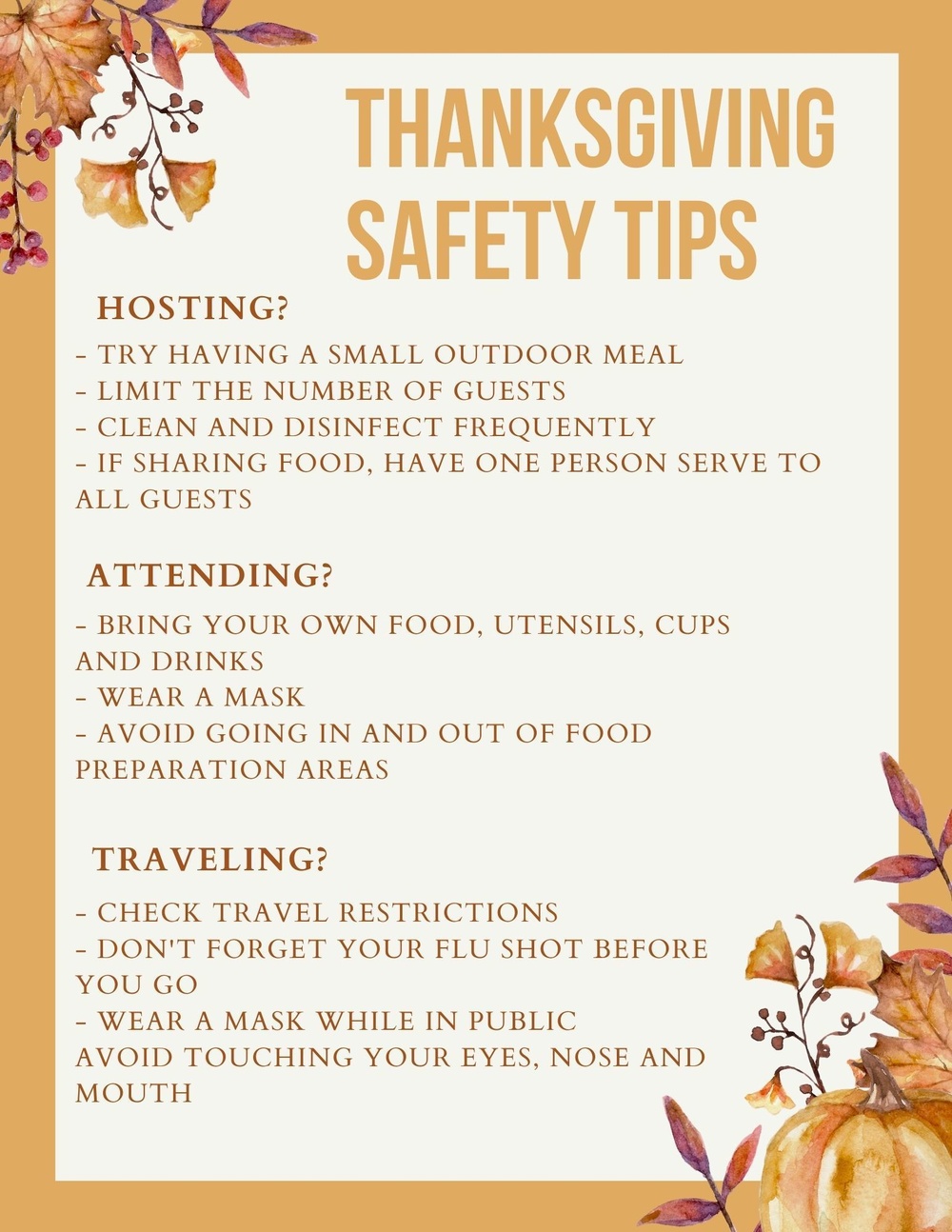 Thanksgiving Safety Tips