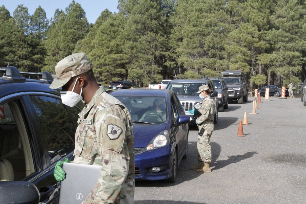 AZNG directs over 800 visitors for Covid-19 testing at Fort Tuthill testing site Flagstaff, Ariz.