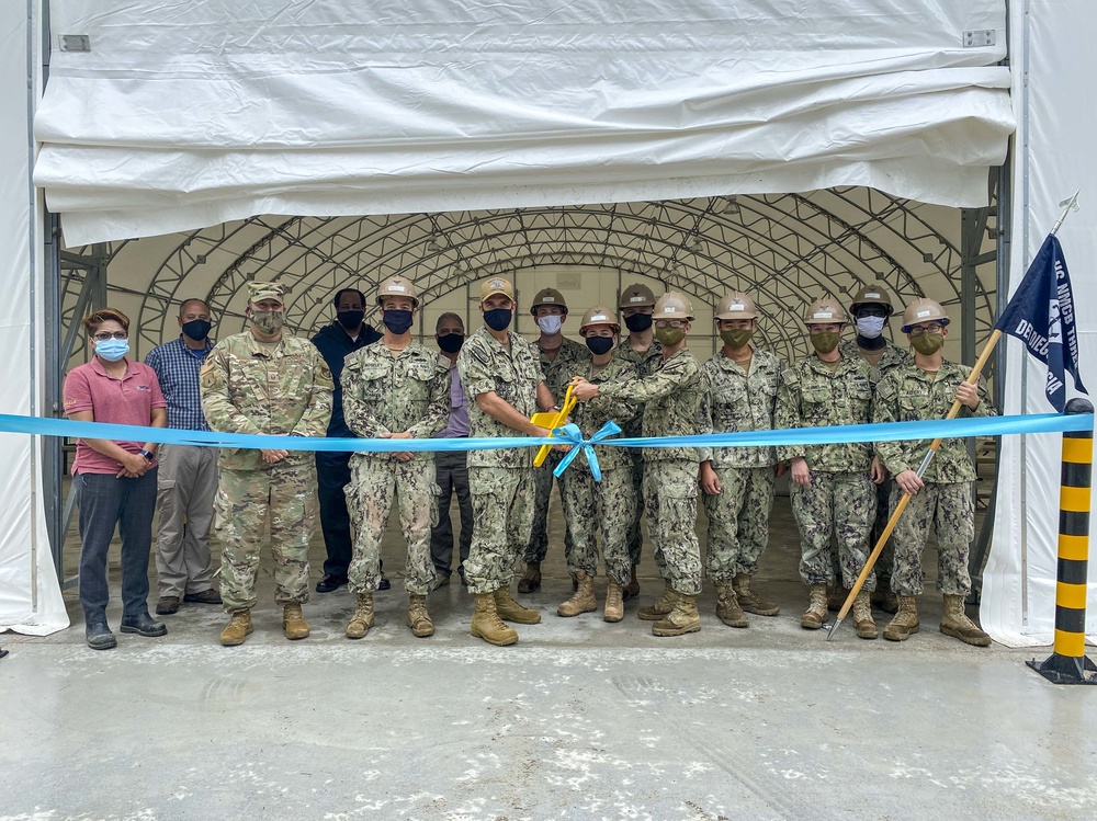 NMCB-3 Completes Tension Fabric Structure in Diego Garcia