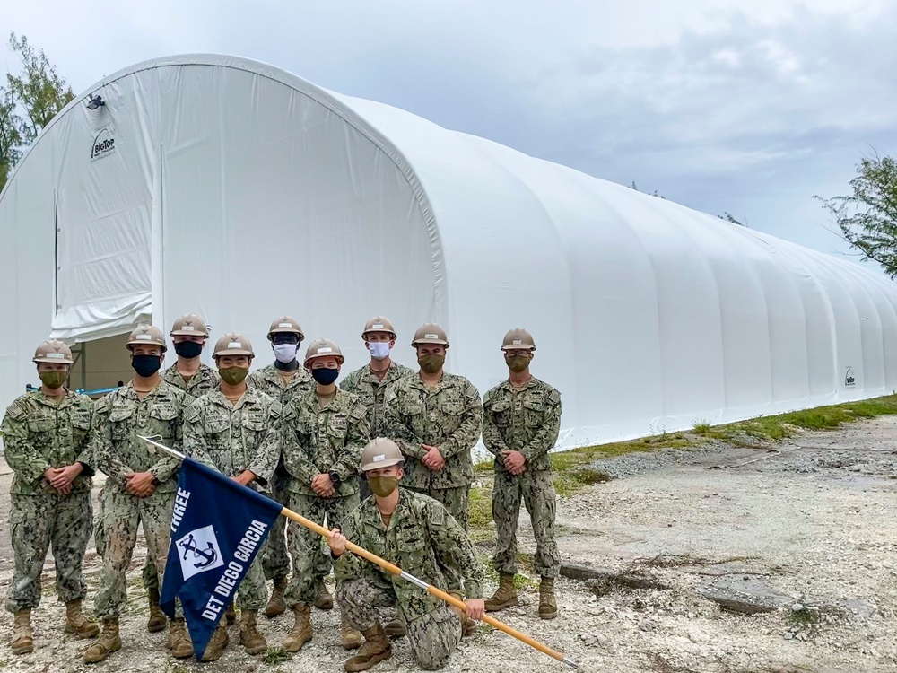 NMCB-3 Completes Tension Fabric Structure in Diego Garcia