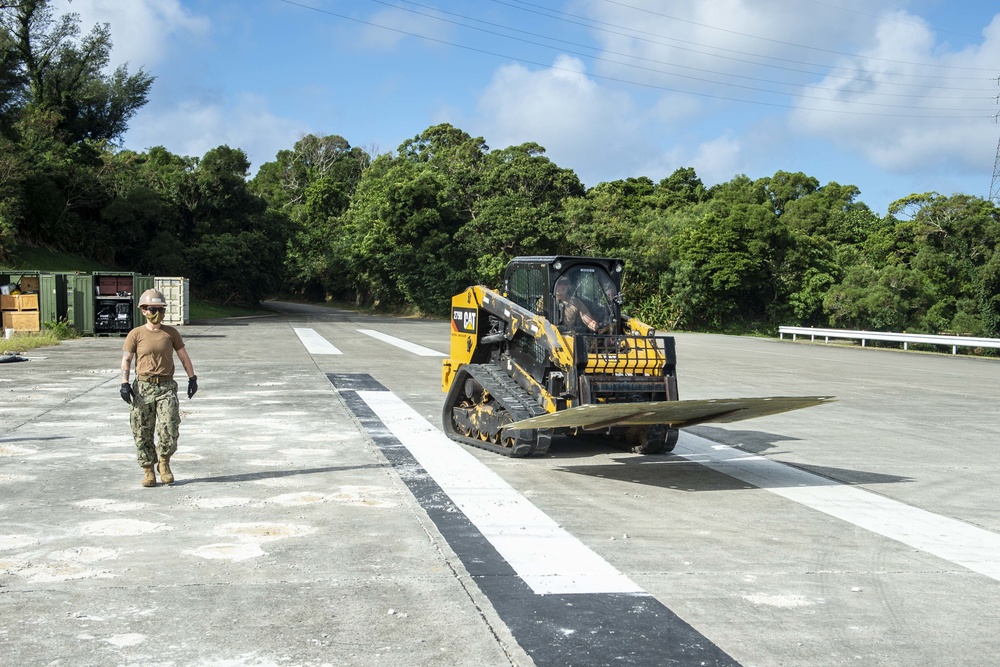Seabees, Airmen Conduct Rapid Airfield Damage Repair Training Exercise in Okinawa
