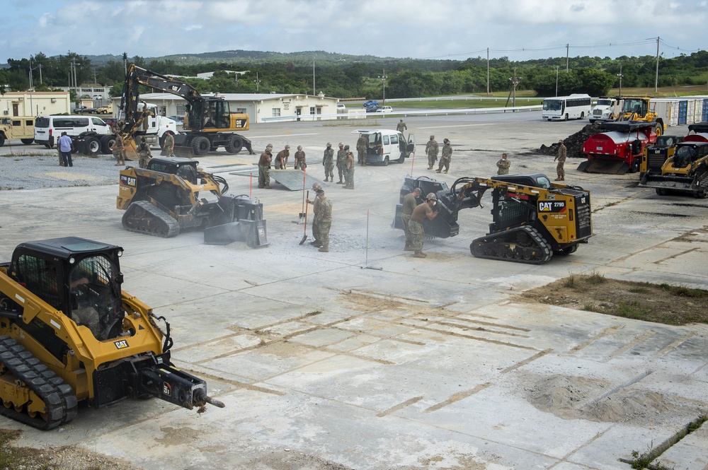 Seabees, Airmen Conduct Rapid Airfield Damage Repair Training Exercise in Okinawa