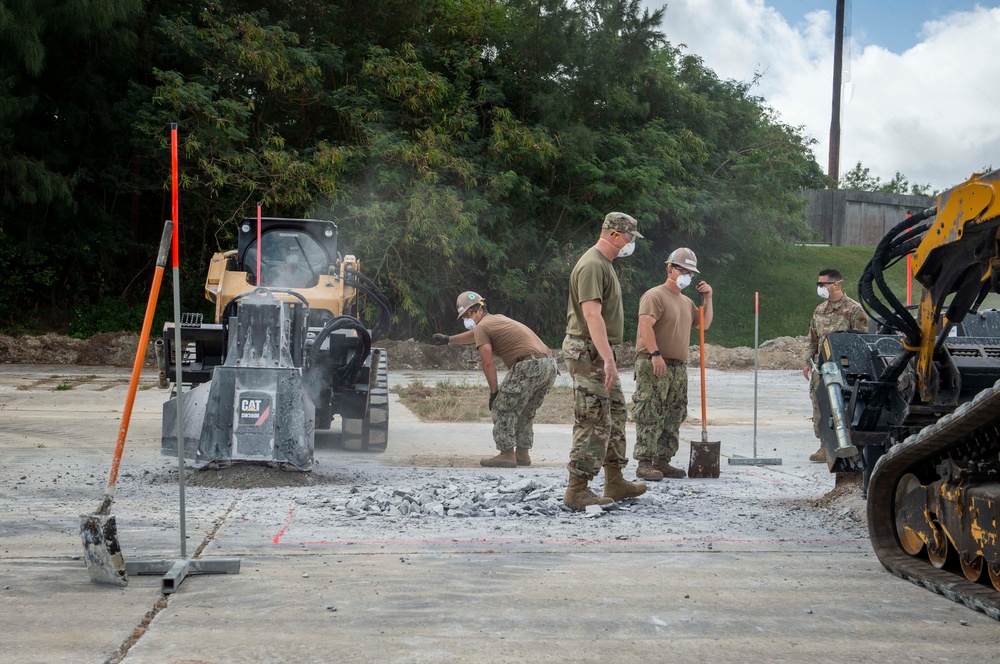 Seabees, Airmen Conduct Rapid Airfield Damage Repair Training Exercise in Okinawa