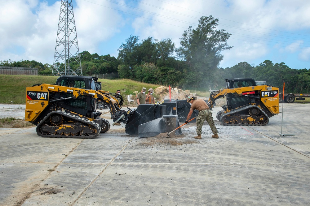 Seabees, Airmen Conduct Rapid Airfield Damage Repair Training Exercise in Okinawa