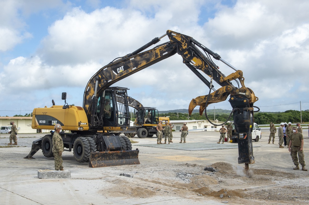 Seabees, Airmen Conduct Rapid Airfield Damage Repair Training Exercise in Okinawa