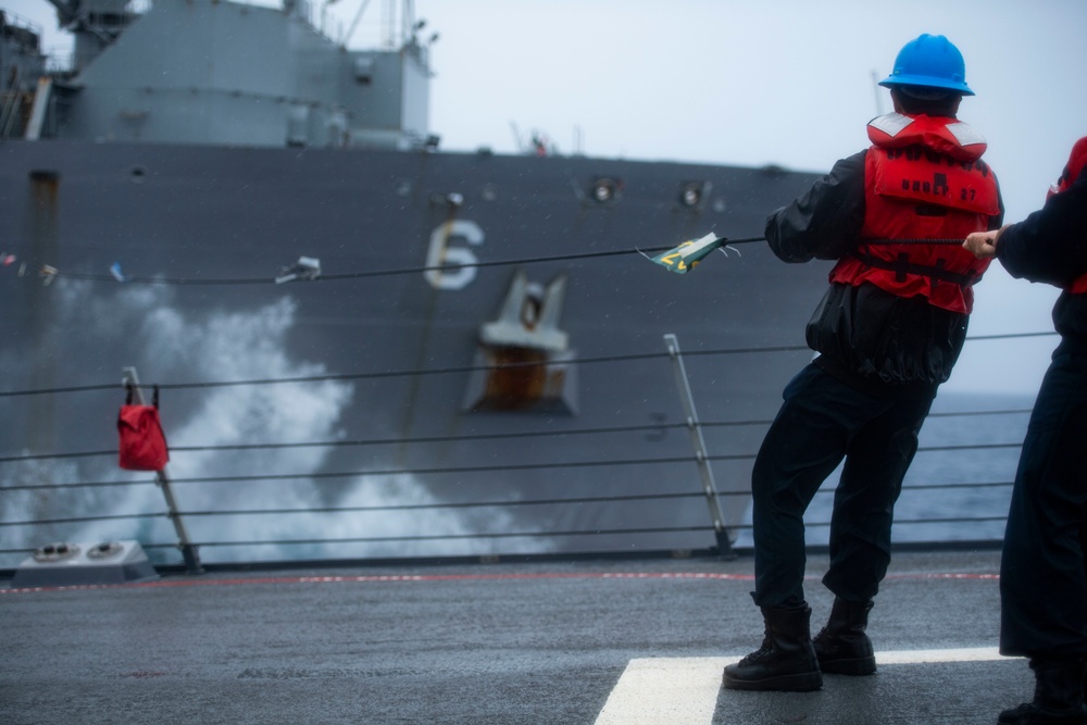 Sterett and Yukon Participate in a Replenishment-At-Sea