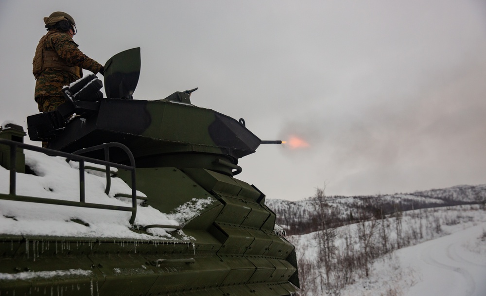 Marines with MRF-E Conduct AAV Live Fire Range