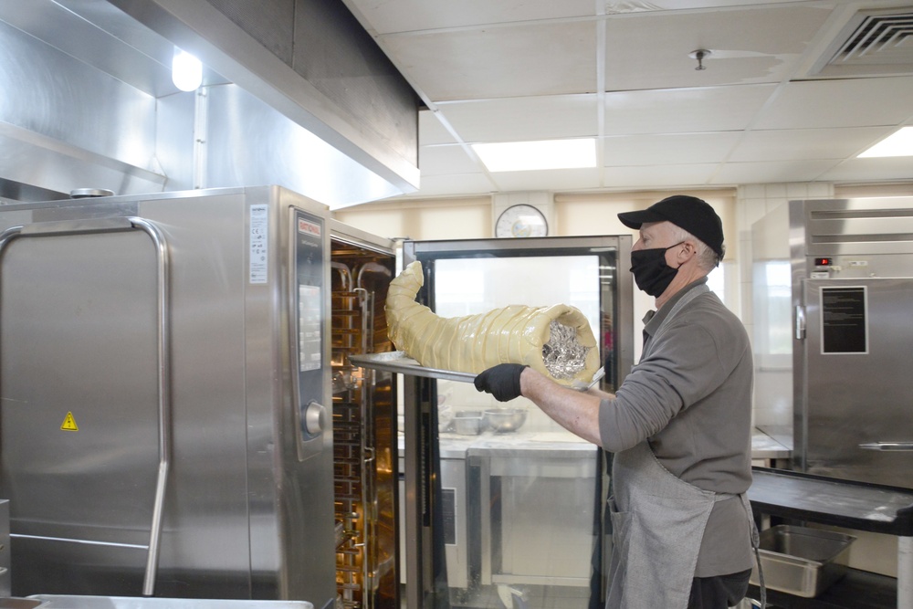 Allan Greer, head cook, NSA Souda Bay, Makes a Cornucopia in Preparation for Thursday’s Thanksgiving Meal