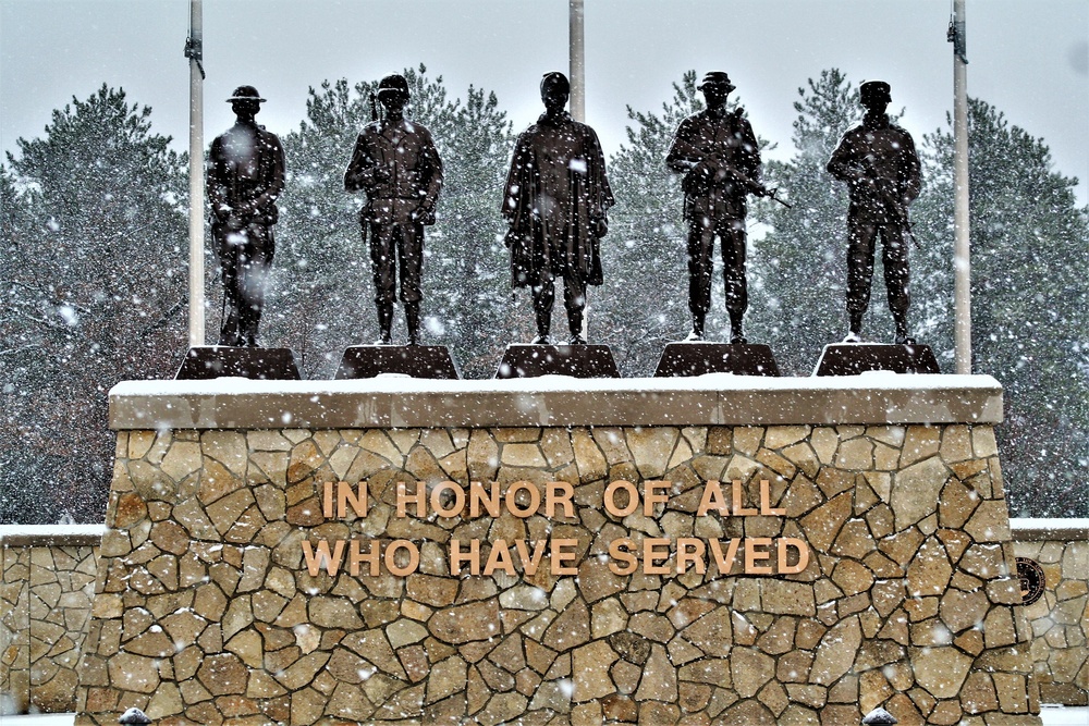 Snowy Day at Fort McCoy's Commemorative Area