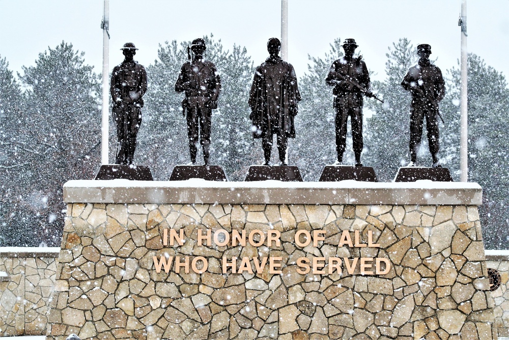 Snowy Day at Fort McCoy's Commemorative Area