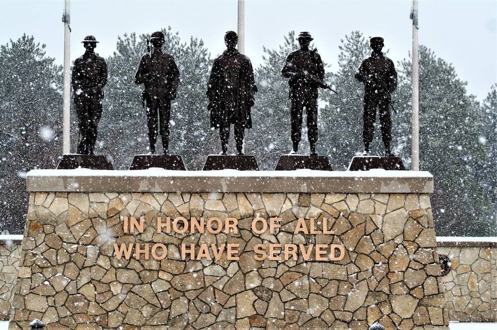 Snowy Day at Fort McCoy's Commemorative Area