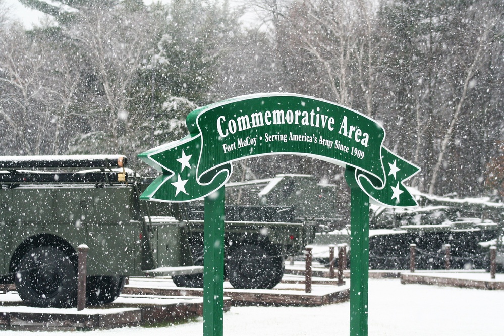 Snowy Day at Fort McCoy's Commemorative Area