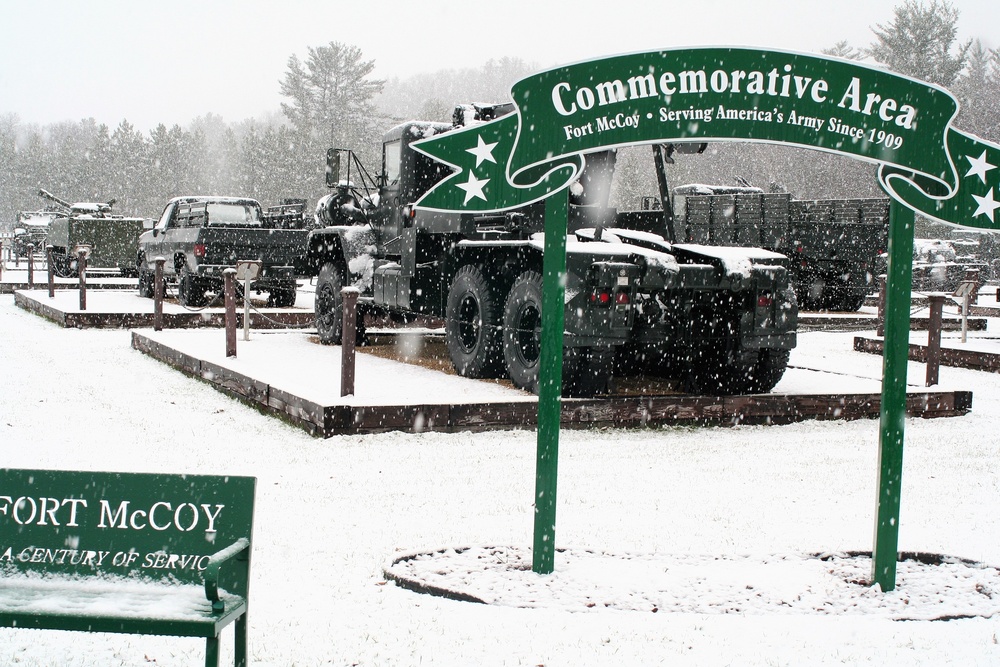 Snowy Day at Fort McCoy's Commemorative Area