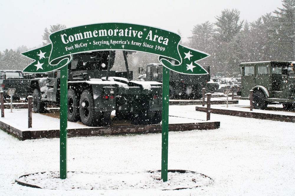 Snowy Day at Fort McCoy's Commemorative Area