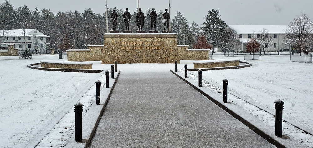 Snowy Day at Fort McCoy's Commemorative Area