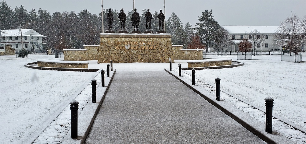 Snowy Day at Fort McCoy's Commemorative Area