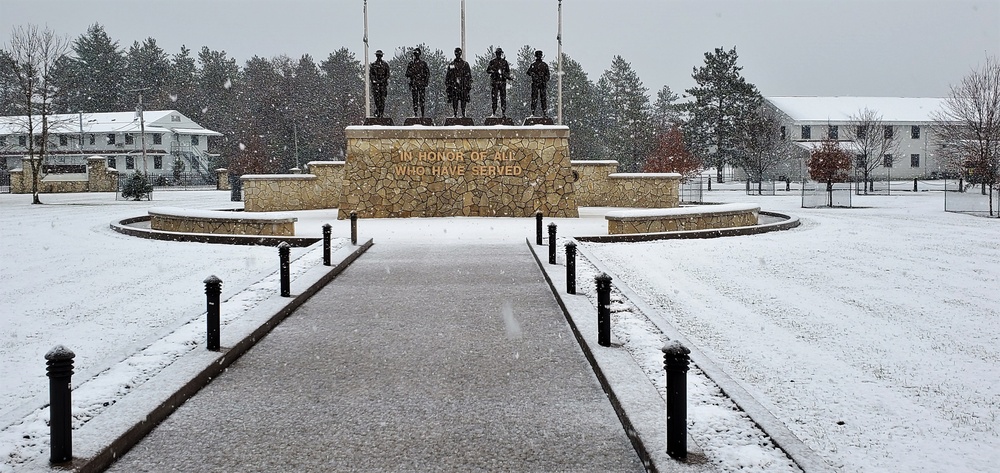 Snowy Day at Fort McCoy's Commemorative Area