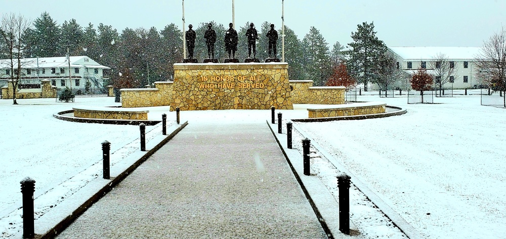 Snowy Day at Fort McCoy's Commemorative Area