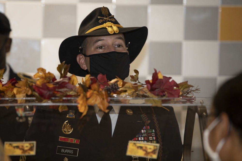 3rd Combat Aviation Brigade leadership serves their Soldiers and Families a Thanksgiving meal.