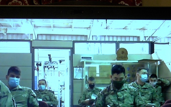 Alaska’s adjutant general talks with mission essential personnel via video conference