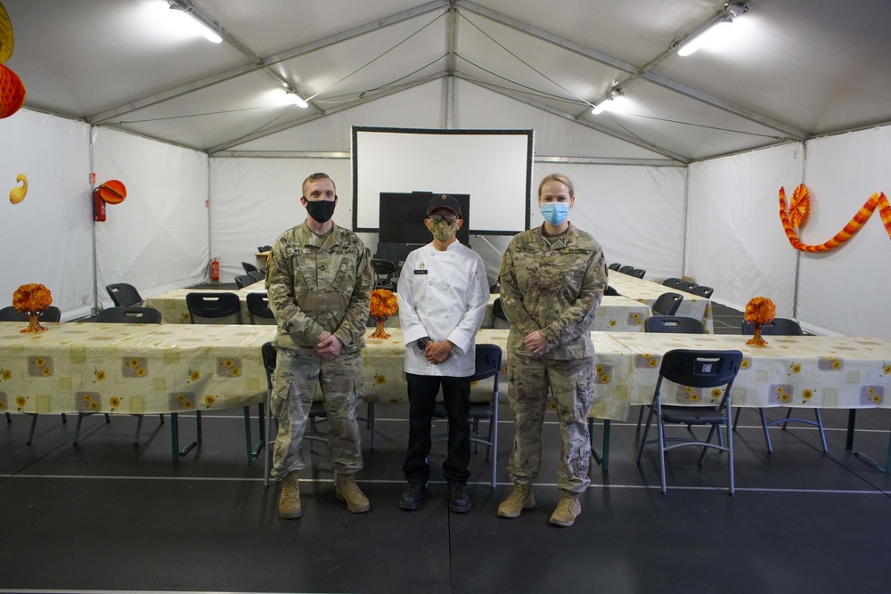 Soldiers stationed in Swietoszow celebrate Thanksgiving