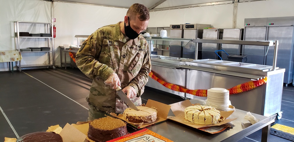 Soldiers stationed in Swietoszow celebrate Thanksgiving