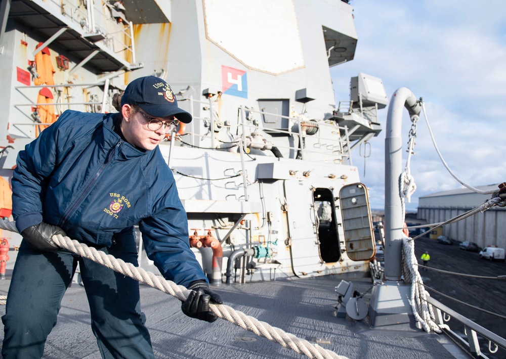 USS Ross (DDG 71) departs Poland.