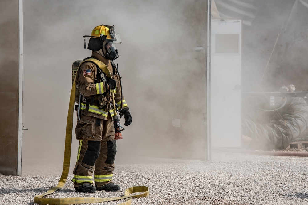 Army and Air Force service members conduct exercise at Al Udeid Air Base