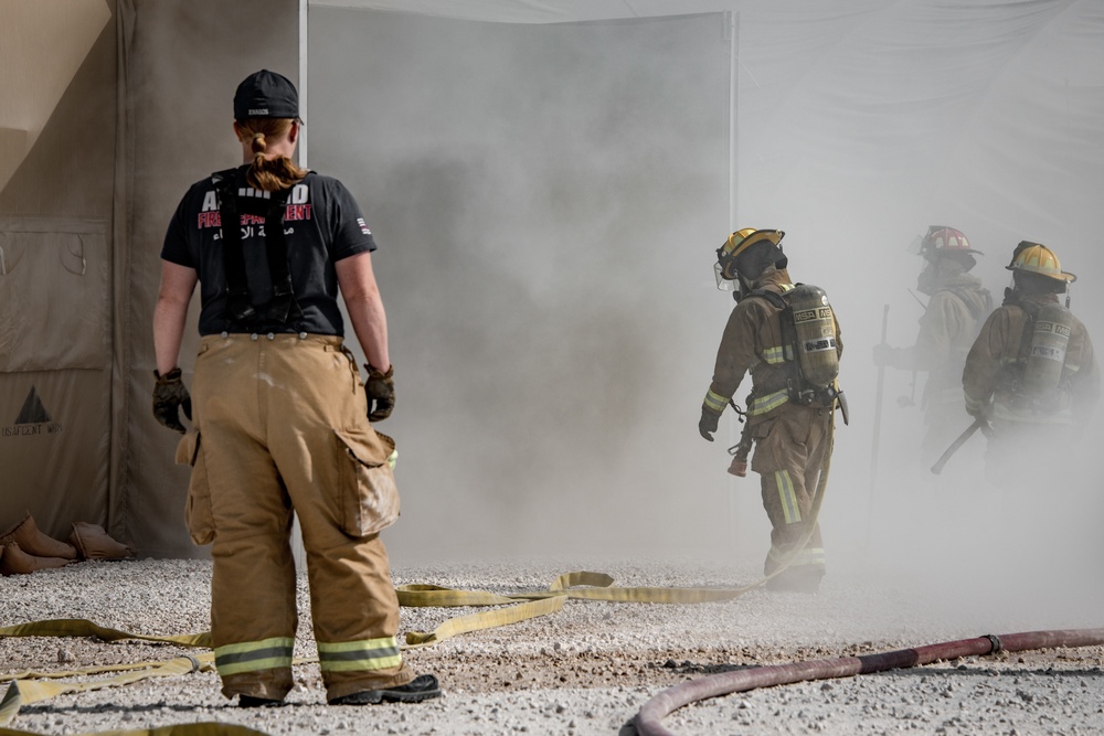 Army and Air Force service members conduct exercise at Al Udeid Air Base