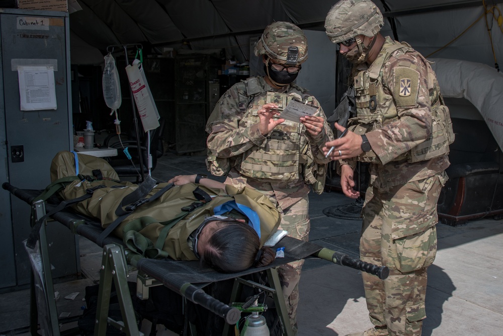 Army and Air Force service members conduct exercise at Al Udeid Air Base