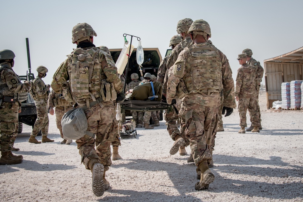 Army and Air Force service members conduct exercise at Al Udeid Air Base