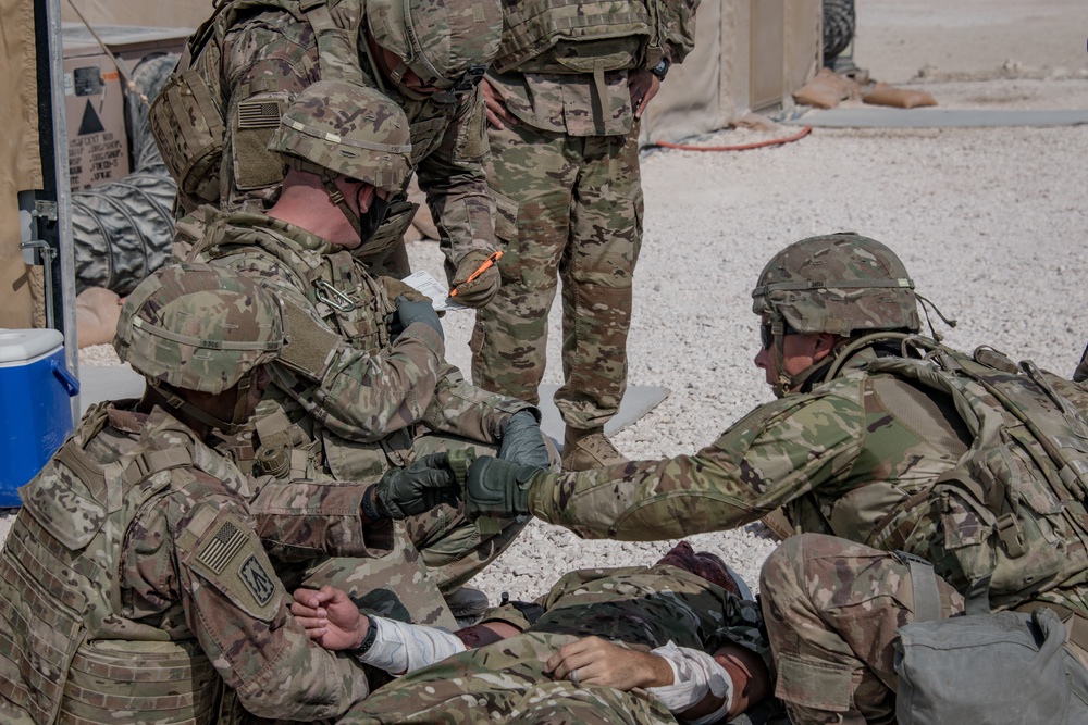 Army and Air Force service members conduct exercise at Al Udeid Air Base