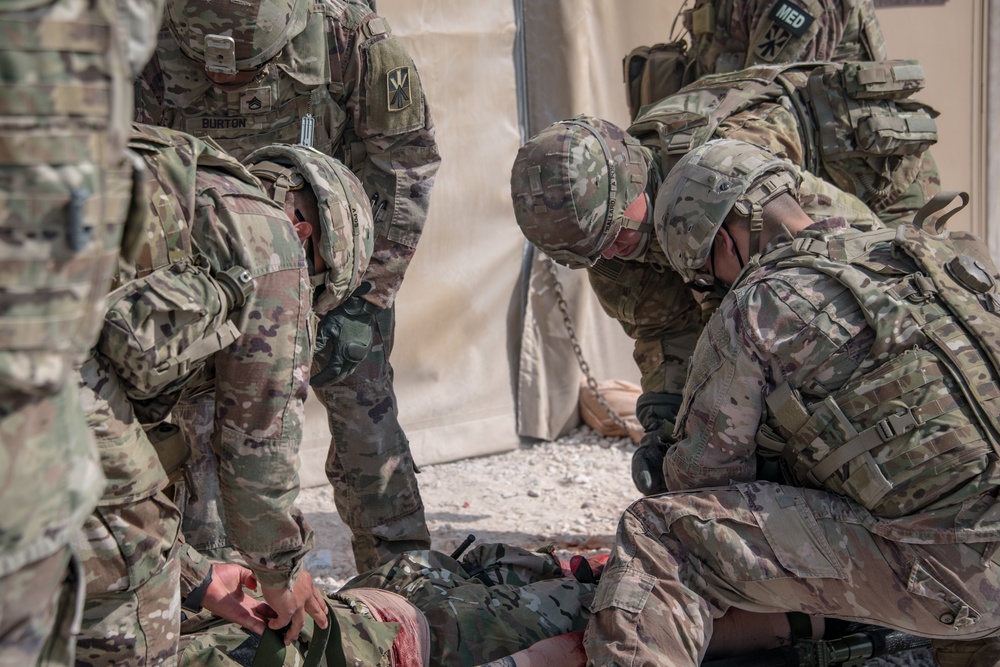 Army and Air Force service members conduct exercise at Al Udeid Air Base