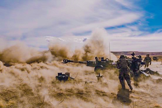 17th Field Artillery Regiment fires downrange at Yakima