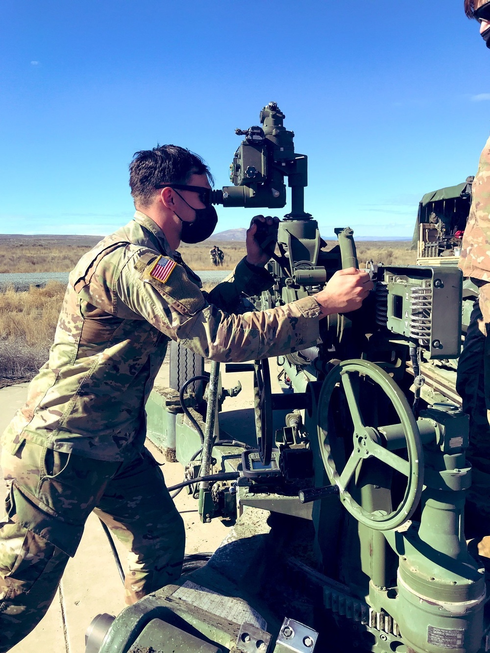 2nd Battalion, 17th Field Artillery Regiment soldier adjusts the M777A2 Howitzer