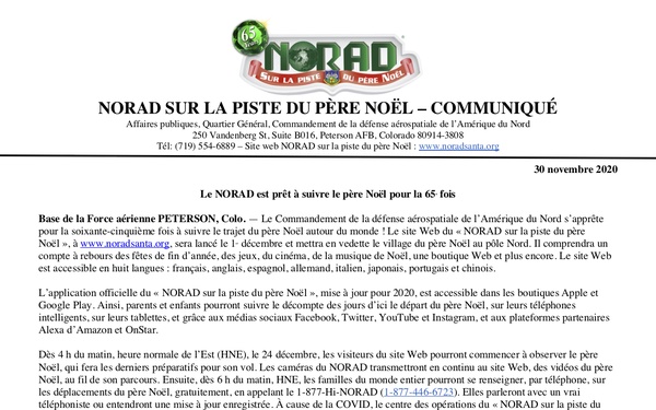 Le NORAD est prêt à suivre le père Noël pour la 65e fois