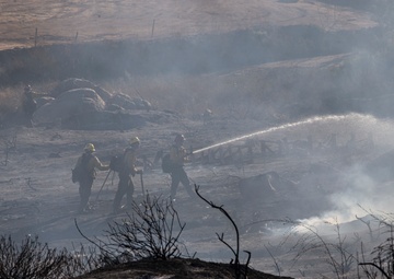 Camp Pendleton Fire Department fights a fire in 25 Area