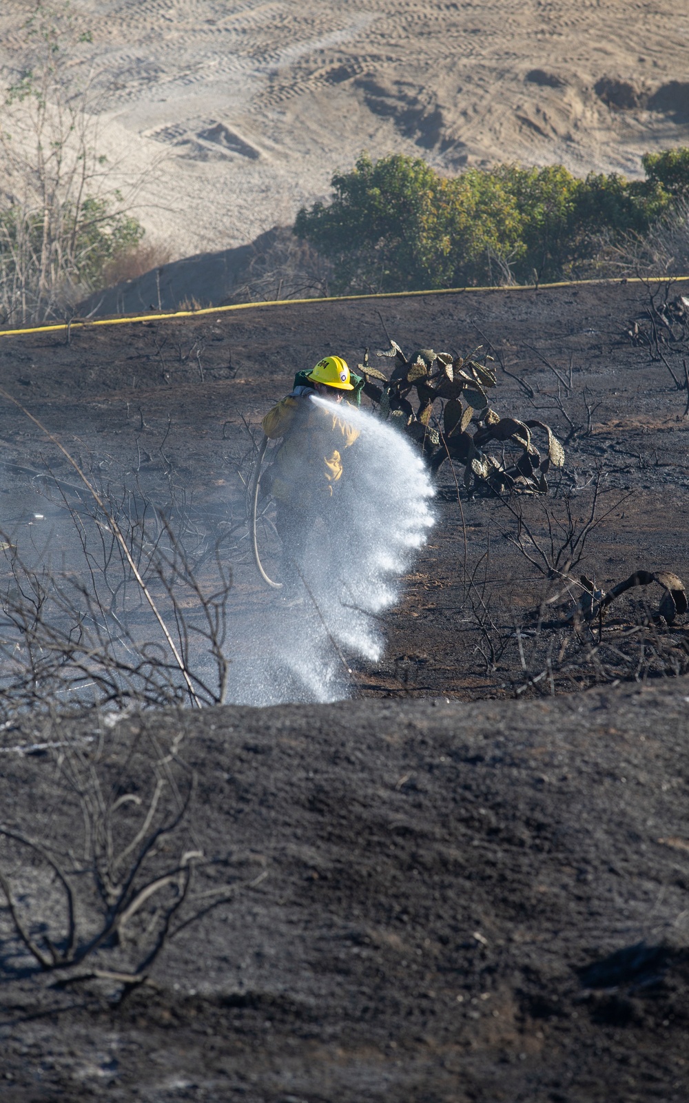 Camp Pendleton Fire Department fights a fire in 25 Area