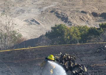 Camp Pendleton Fire Department fights a fire in 25 Area