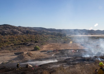 Camp Pendleton Fire Department fights a fire in 25 Area