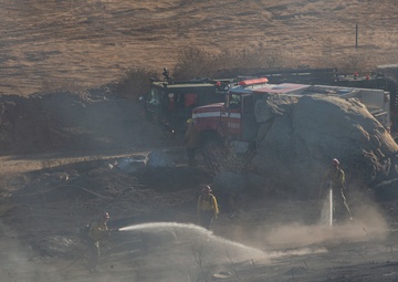 Camp Pendleton Fire Department fights a fire in 25 Area