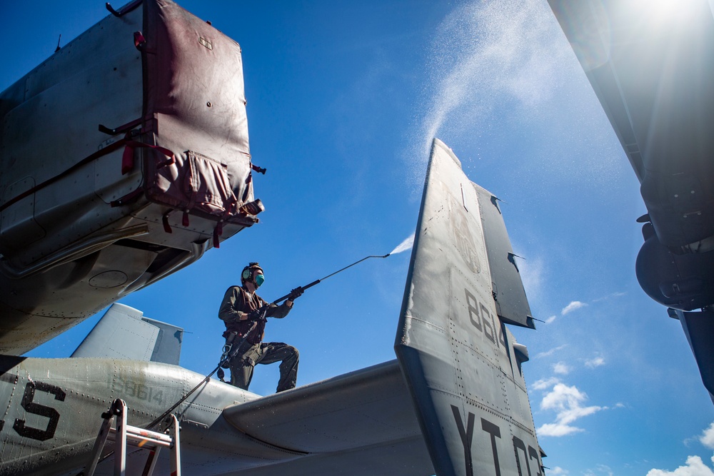 VMM-164 (Rein) Marines conduct corrosion control maintenance