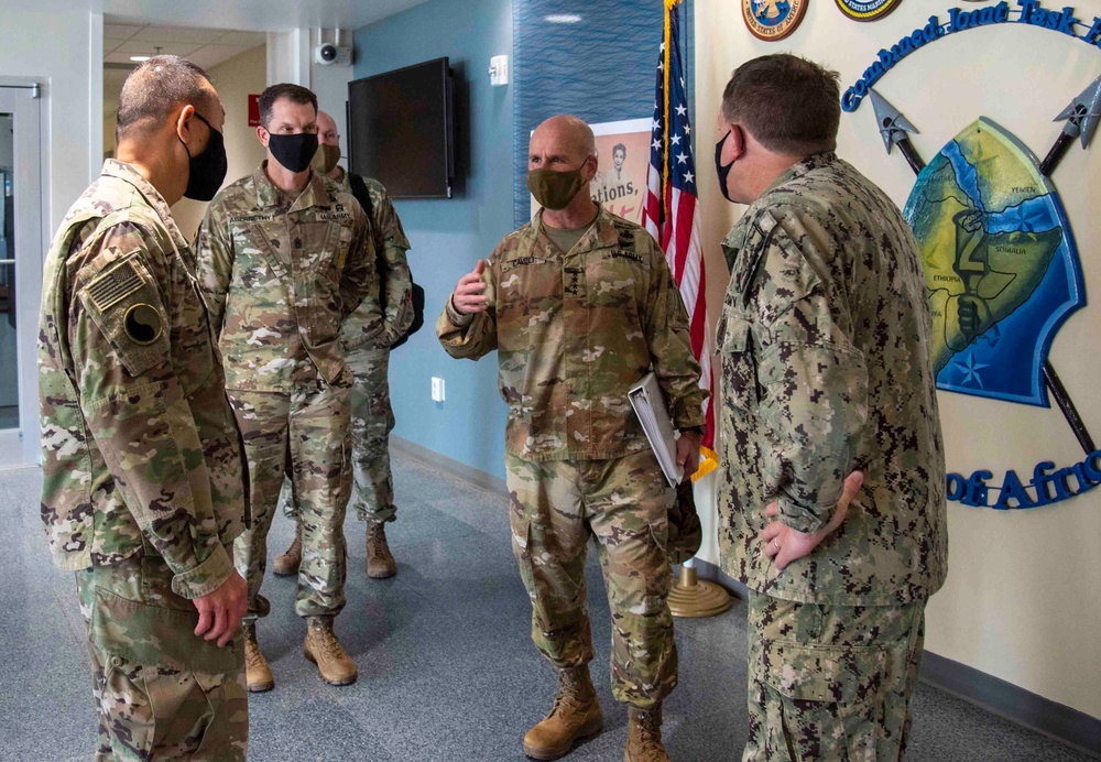 Gen. Christopher Cavoli and Maj. Gen. Andrew Rohling Visit CJTF-HOA