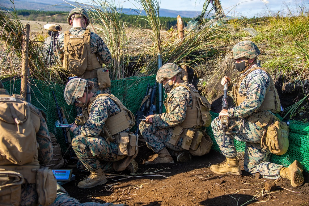 U.S. Marines participate in a fire support coordination center event during exercise Fuji Viper 21.1