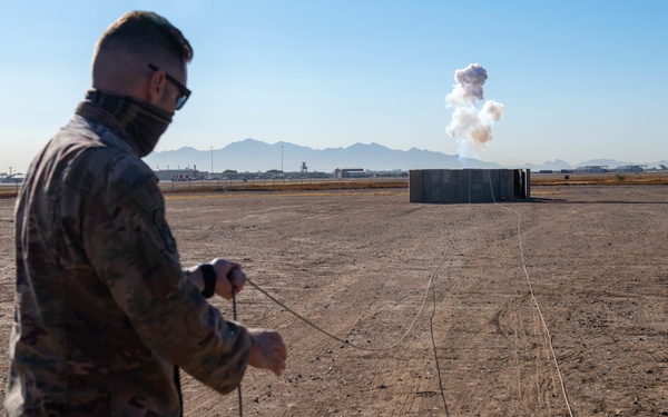 EOD drops BDU-33s to showcase handling procedures