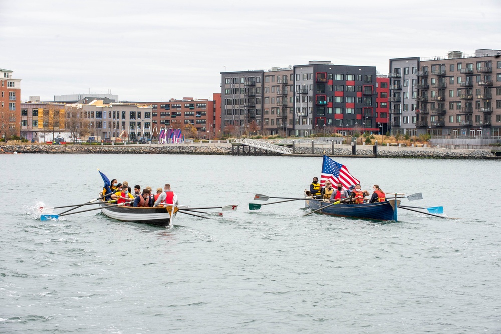 Sailors assigned to USS Constitution row gigs across Boston Harbor