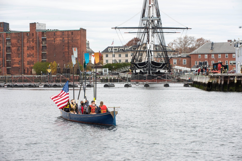 Sailors assigned to USS Constitution row gigs across Boston Harbor